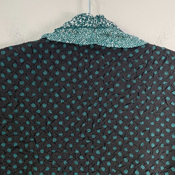 Chicos Travelers Womens XL Open Front Cardigan Jacket Crinkled Polka Dot Print - Picture 12 of 13